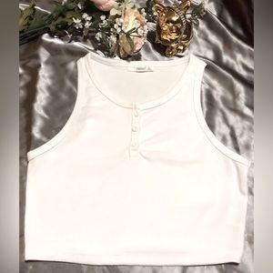 Cutesy all white crop tank.